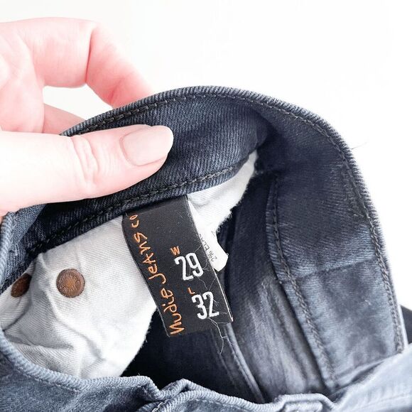 Nudie Jeans Womens Tight Long John Jeans Organic Cotton Blend Black & Grey 29 - Picture 6 of 13